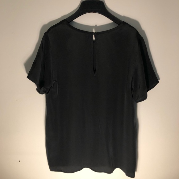 Joie Black silk short sleeve w/ gold anchor - Picture 2 of 4